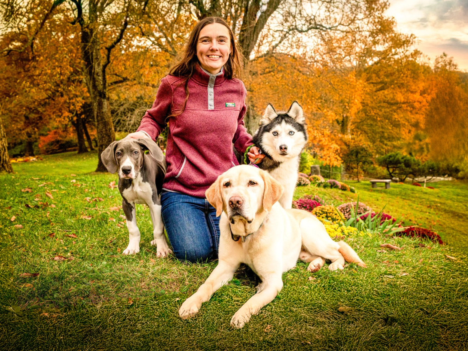 Pet and owner portrait showing their bond