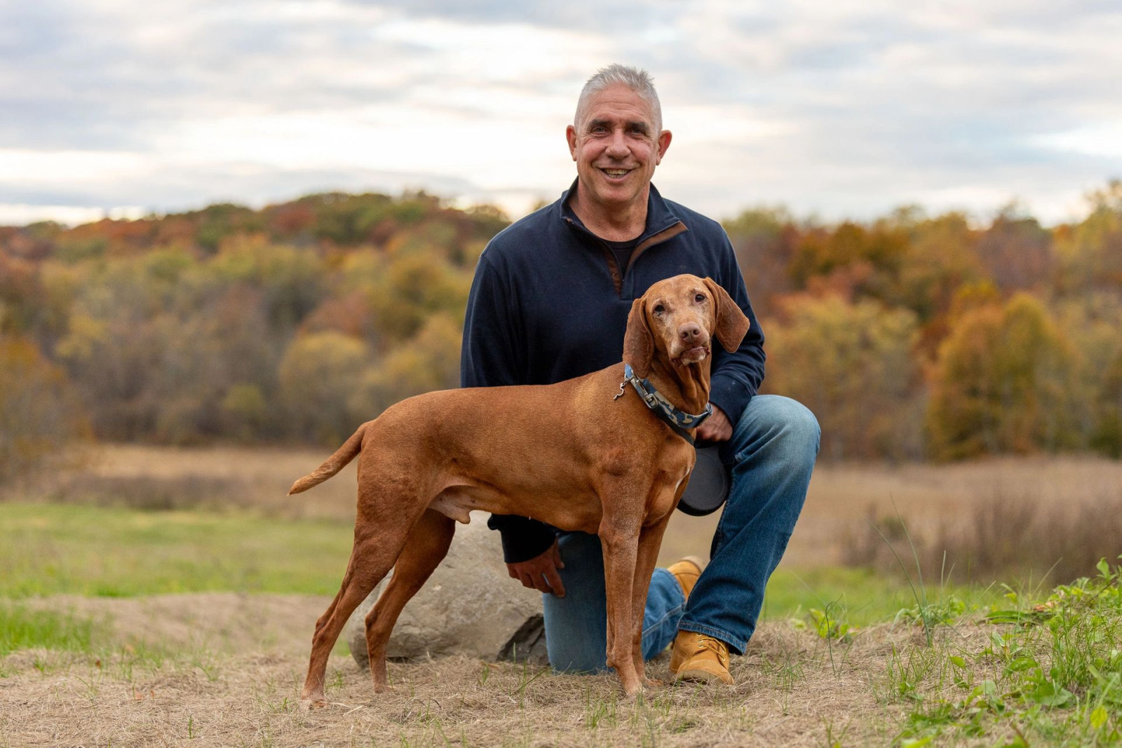 Pet and owner portrait showing their bond